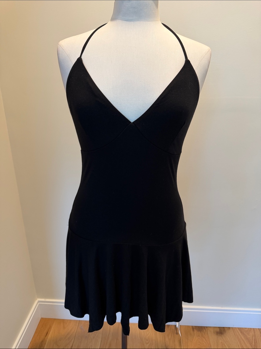 NWT Reformation Black Claire Mini Knit Halter Dress